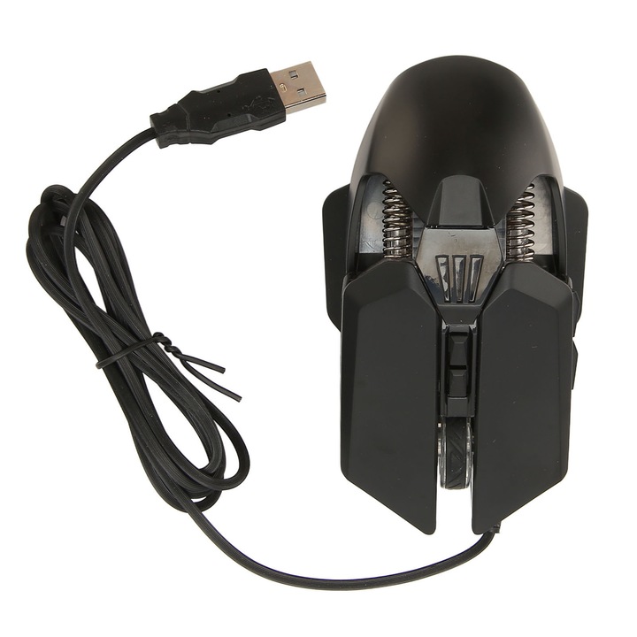 Mouse gaming cablat, 7 butoane, iluminare RGB, 4 DPI ajustabili pana la 7200, ergonomic