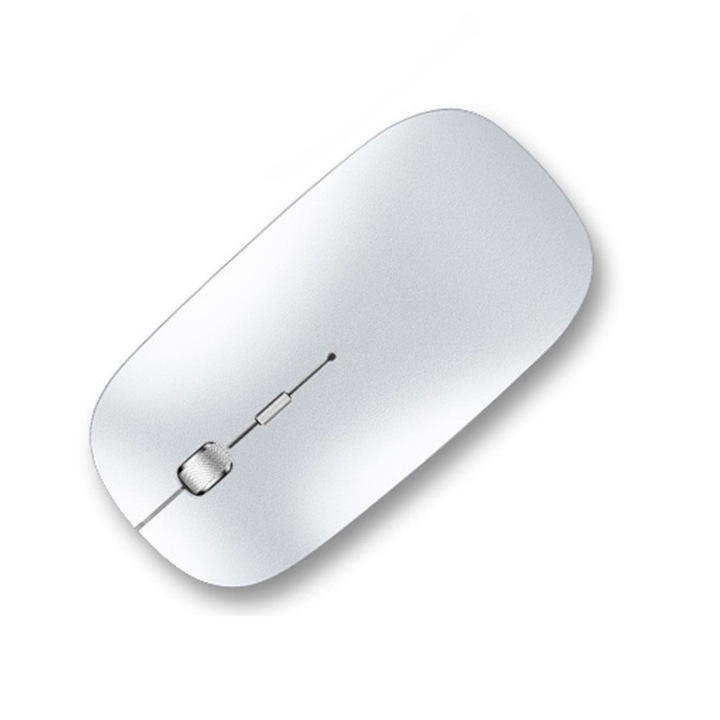Mouse wireless reincarcabil, 450mAh, Bluetooth 5.0 si 2.4Ghz, alb, 11.5x5.8x2cm