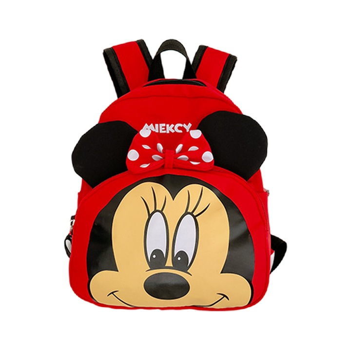 Iskolatáska gyerekeknek, Minnie Mickey Mouse 3D modell, 23x8x27cm, többszínű