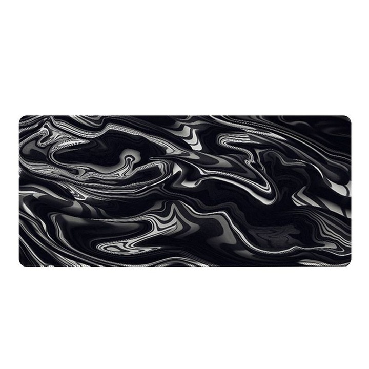 Mousepad, 40x90x0.3cm, design abstract, baza din cauciuc antiderapant, margini cusute