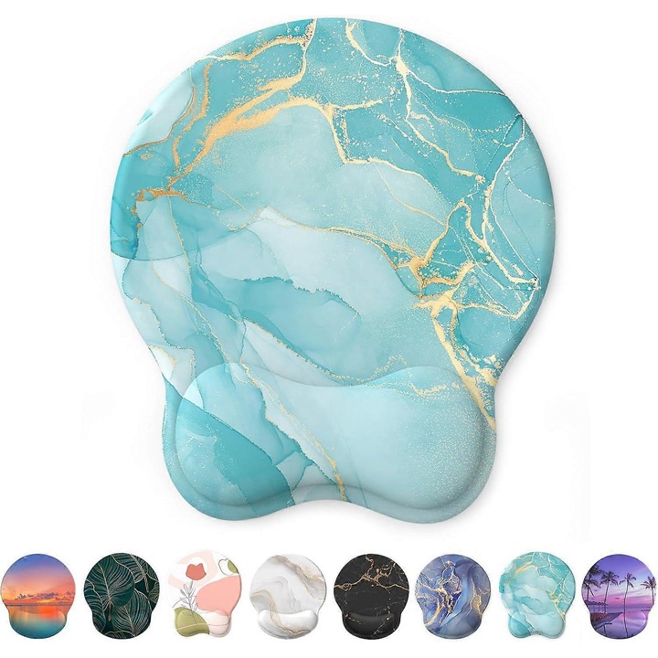 Mouse Pad Ergonomic cu Suport pentru Incheietura, Gel, Non-Alunecare, 30x25cm