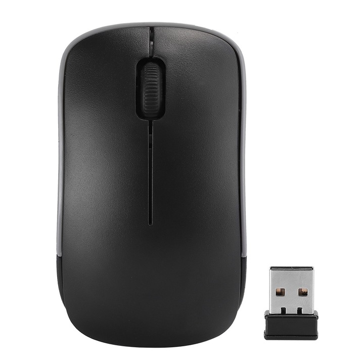Mouse wireless 2.4GHz, 3 butoane, alb/negru, model MC-367
