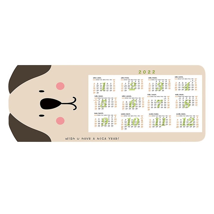 Egérpad 2022, kutya design, 80x30cm, csúszásmentes, 1 db-os szett.