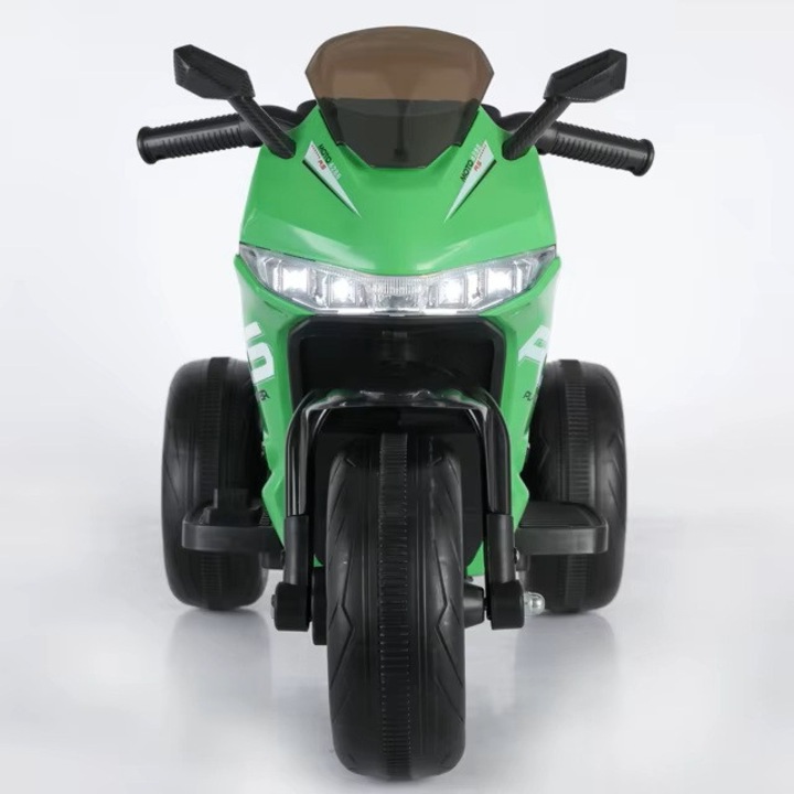 Motocicleta electrica, CS-6288 reincarcabila de 6V4ah cu lumini si muzica pentru copii 2/4ani +, Motor 380w, verde