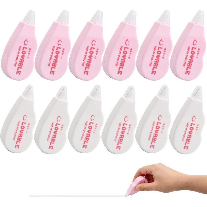 Set 12 benzi corectoare mini, 4m x 5mm, multicolor