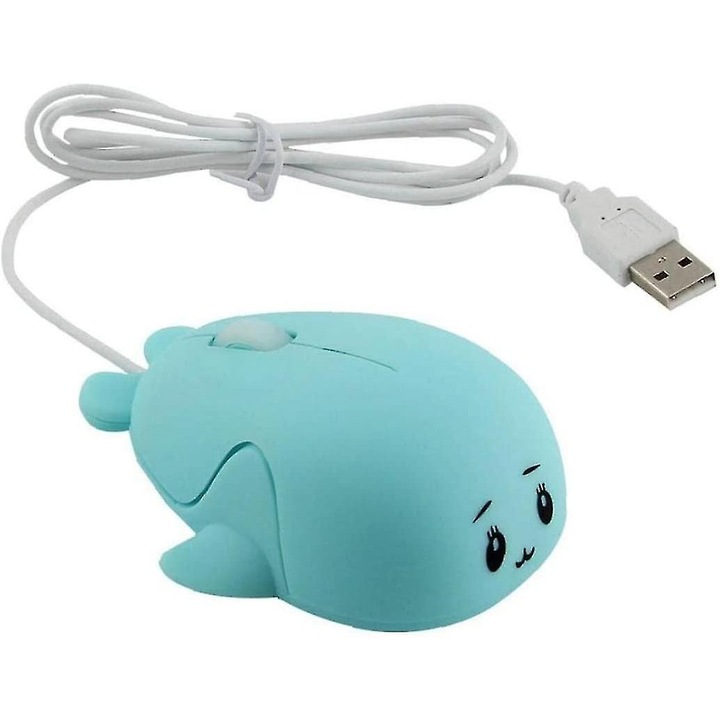 Mouse ergonomic, design mini, culoare albastru deschis, dimensiuni 97x80x4mm, set 1pc