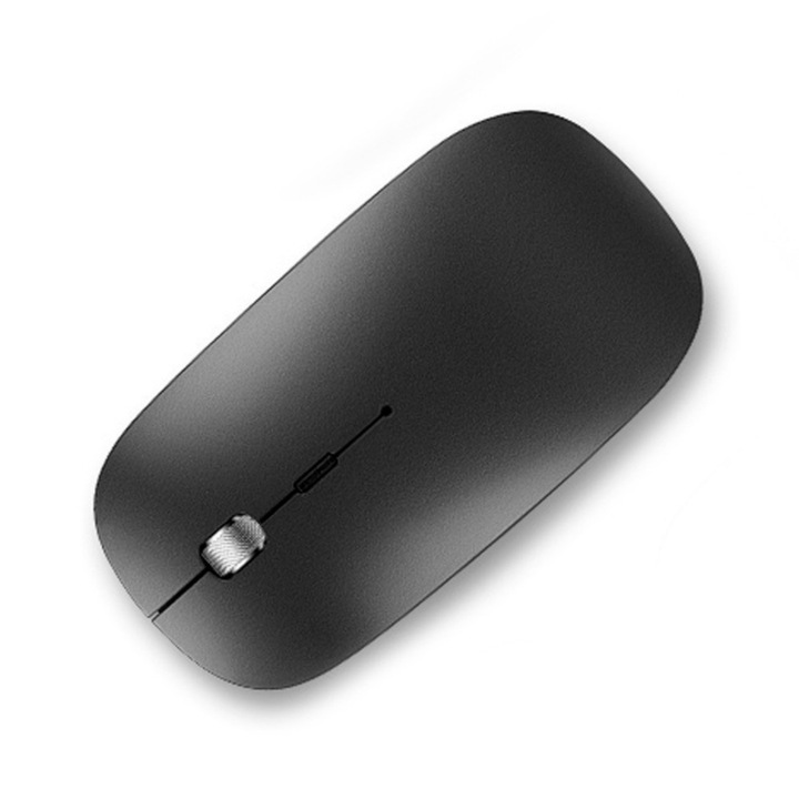 Mouse wireless reincarcabil, 450mAh, Bluetooth 5.0 si 2.4Ghz, 11.5x5.8x2cm, negru