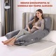 Perna gravide Infiniteea™ 3 in 1, Multifunctionala, Alaptare, Sustinere Bebelusi, Suport Burta, Spate, Gat, Picioare, Forma de U, Husa detasabila, 110 cm, Catifea, Gri Inchis