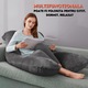 Perna gravide Infiniteea™ 3 in 1, Multifunctionala, Alaptare, Sustinere Bebelusi, Suport Burta, Spate, Gat, Picioare, Forma de U, Husa detasabila, 110 cm, Catifea, Gri Inchis