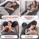 Perna gravide Infiniteea™ 3 in 1, Multifunctionala, Alaptare, Sustinere Bebelusi, Suport Burta, Spate, Gat, Picioare, Forma de U, Husa detasabila, 110 cm, Catifea, Gri Inchis