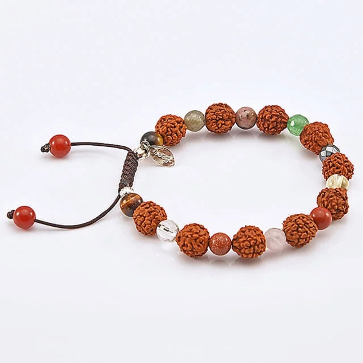 Bratara Rudraksha by Cozy, colectia Constelatie, Scorpion/Manipura, pietre semipretioase, dimensiune 7-9 mm