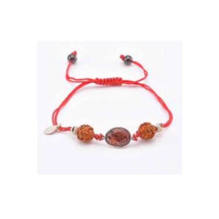 Bratara Rudraksha, granat, 7-9mm, set