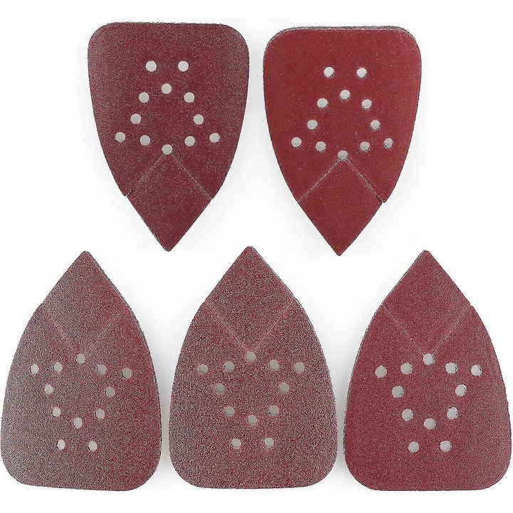 Set 50 bucati smirghel, 60/80/120/150/240 granulatie, 90x140mm, maro