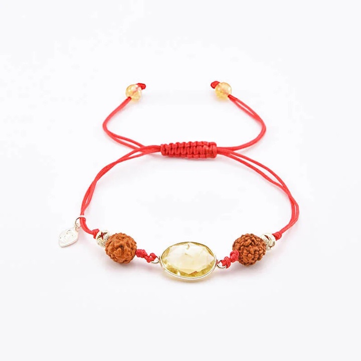 Bratara Rudraksha by Cozy cu citrin, 7-9mm, set autentic