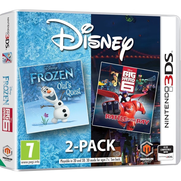 Joc Nintendo 3DS, Disney Frozen Big Hero 6, set 2 jocuri, arcade, 2016