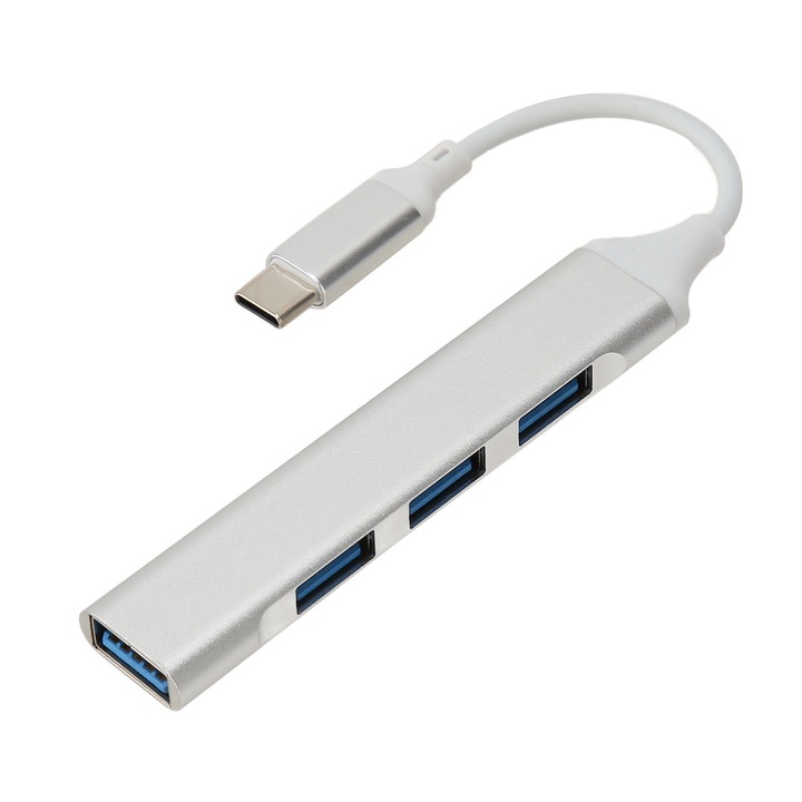 Hub USB-C 4 az 1-ben, 5Gbps, többszörös védelem, alumínium, U-diskhez, egérhez, billentyűzethez