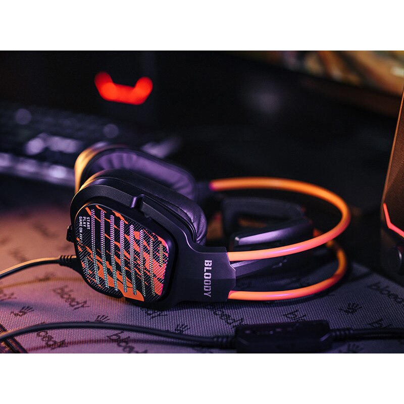 Căști cu fir, A4TECH Bloody G565, 50 mm, RGB, 7.1 VS, Anulare zgomot, Gaming, USB, Enegry Black
