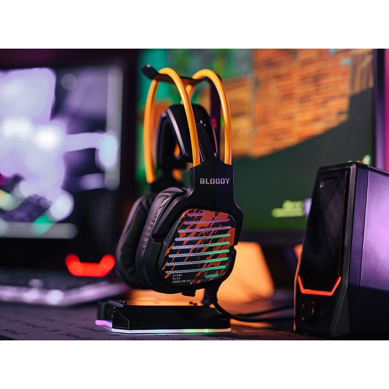Căști cu fir, A4TECH Bloody G565, 50 mm, RGB, 7.1 VS, Anulare zgomot, Gaming, USB, Enegry Black