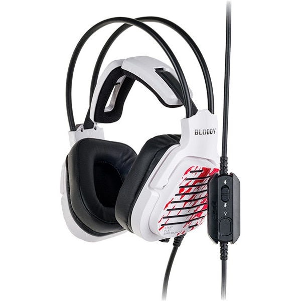 Căști cu fir, A4TECH Bloody G565, 50 mm, RGB, 7.1 VS, Anulare zgomot, Gaming, USB, Enegry White
