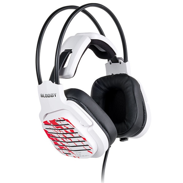 Căști cu fir, A4TECH Bloody G565, 50 mm, RGB, 7.1 VS, Anulare zgomot, Gaming, USB, Enegry White