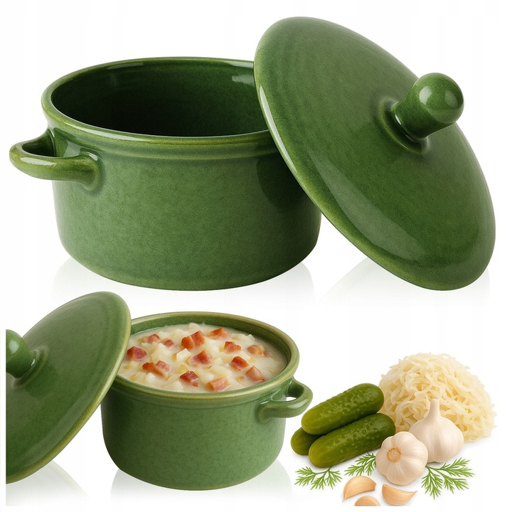 Recipient Ceramic, SuperButelki, Ecologic si Natural, Nu Absoarbe Mirosuri Sau Arome, Protejeaza Continutul Impotriva Uscarii, Prafului si Mirosurilor Inconjuratoare, Design Atemporal, 17 x 7 cm, Verde