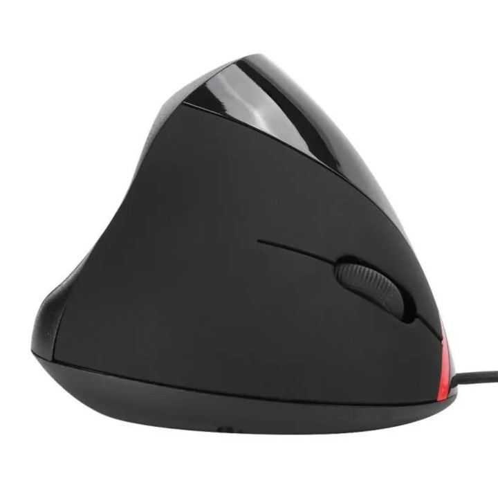 Mouse vertical optic, ergonomic, cablu, reincarcabil, negru