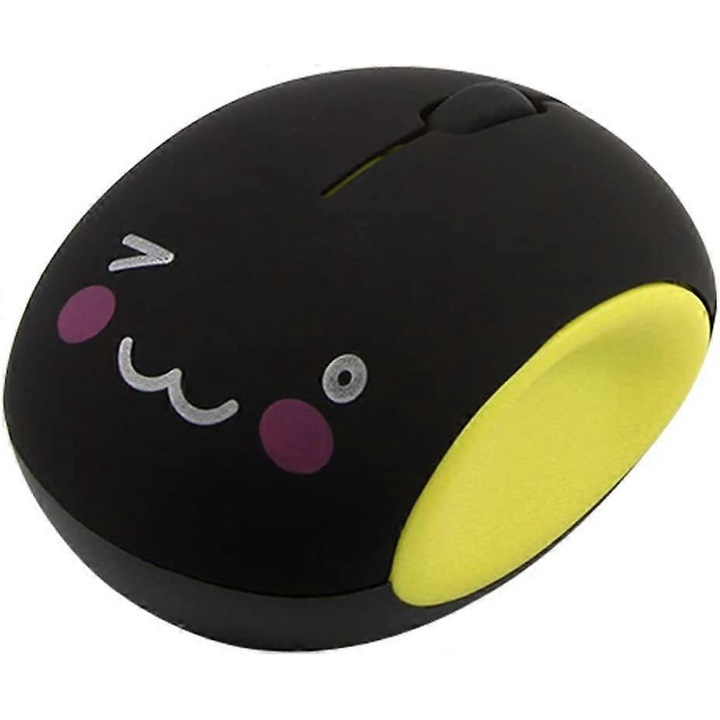 Mouse wireless cartoon, 2.4GHz, design dragut, silentios, portabil, reincarcabil, pentru laptop si desktop