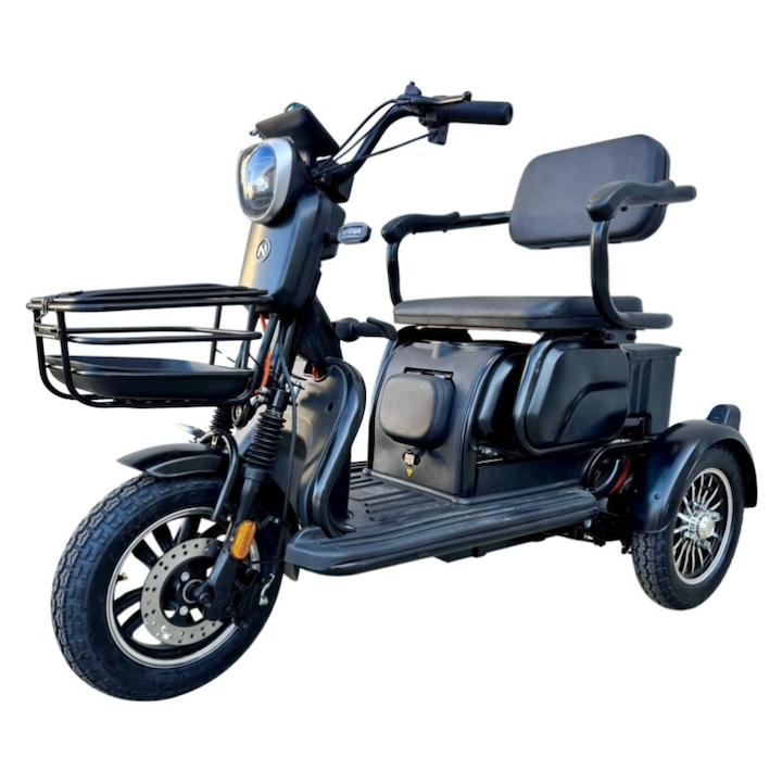 Triciclu electric dbsolar, 2 locuri, baterie 20Ah, viteza maxima 25km/h, greutate maxima 180kg CIV INCLUS