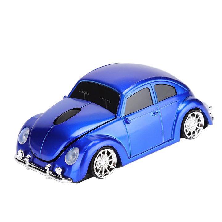 Mouse wireless creativ in forma de gandac, 1200DPI, albastru, 11.5x6x4.2cm
