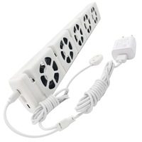 Ventilator pentru calorifer/radiator, ALVIANCE MXRV-S201, 5 ventilatoare, 1,65 W, senzor de temperatura automat, conectare USB C, 250 V, 50 Hz, 47 x 7 x 3 cm, doua tipuri de prindere, alb
