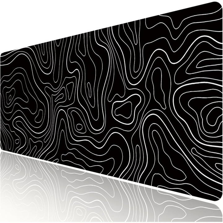 Mousepad mare pentru gaming, negru, antiderapant, 30x80cm