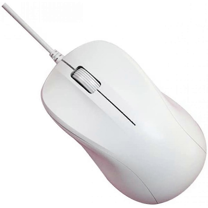 Mouse cu fir pentru laptop si computer desktop, alb pur, design ergonomic, iluminare multicolora