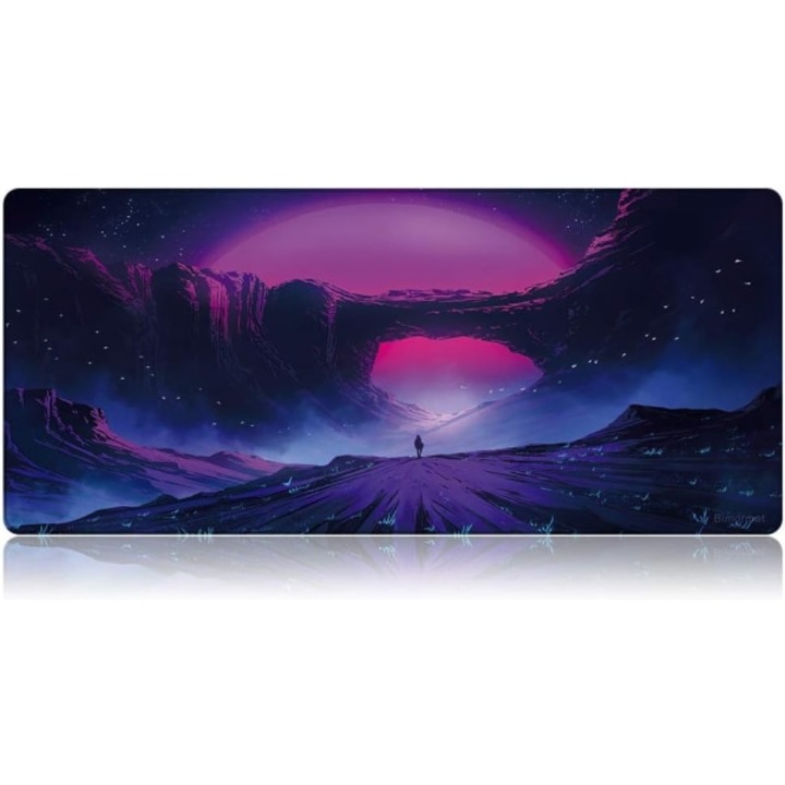 Mousepad XXL, design cu margini cusute, baza din cauciuc antiderapant, impermeabil, 90x40cm
