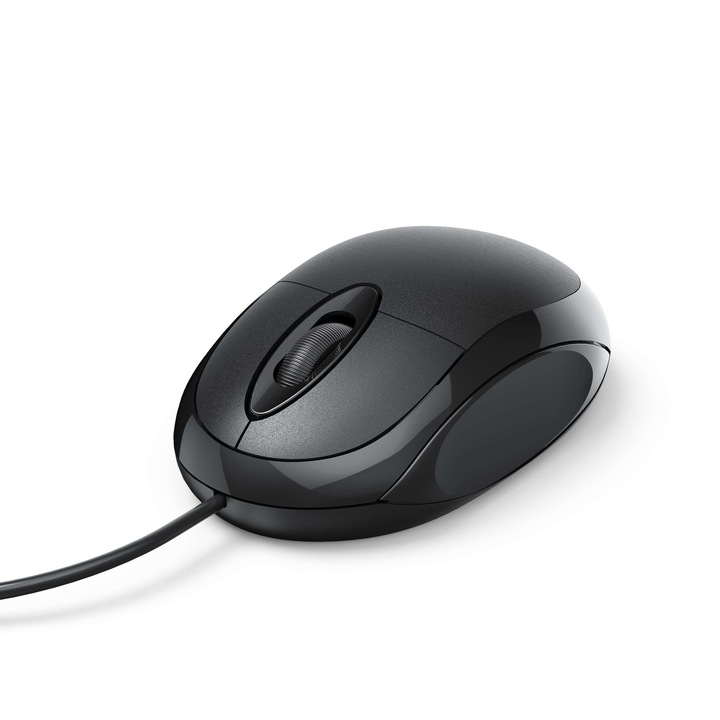 Mouse optic HAMA MC-100, 1000 dpi, cablu USB 1.3 m, compact, simetric