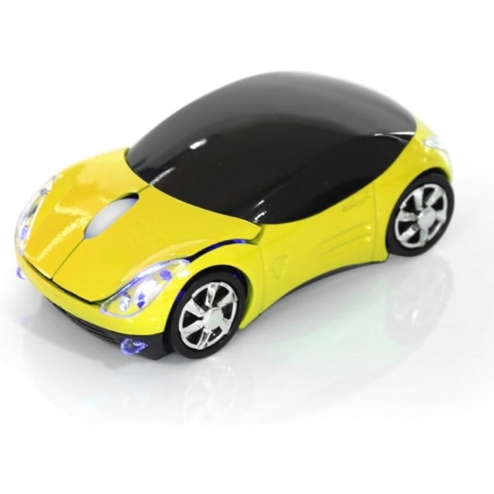 Mouse wireless 2.4G, 1600 DPI, galben, 10x5.5x3.5cm