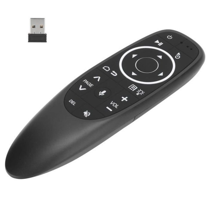 Telecomanda wireless ZJCHAO, suport pentru input vocal, 2.4G, functii de mouse si senzor de miscare, pentru laptop si TV inteligent