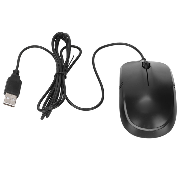 Mouse ergonomic 1000DPI, design antiderapant, cablu, pentru desktop si laptop