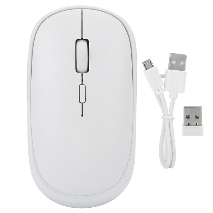 Mouse optic wireless, 1600DPI, 4 butoane, negru, pentru laptop