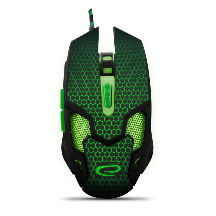 Mouse pentru Gamers Esperanza 6D, senzor optic 800-2400 DPI, forma ergonomic, cablu protejat, USB