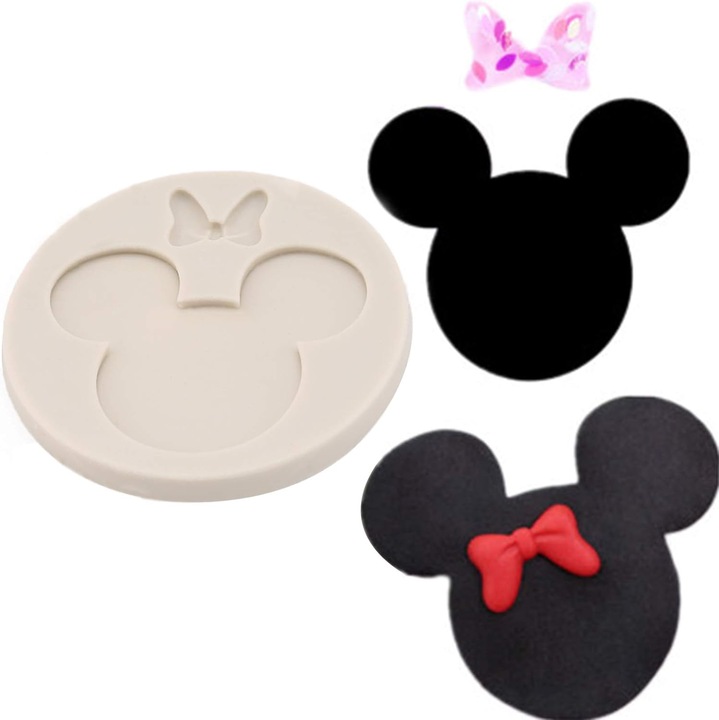 Matrita pentru prajituri, forma cap de soarece, silicon, dimensiune nedefinita