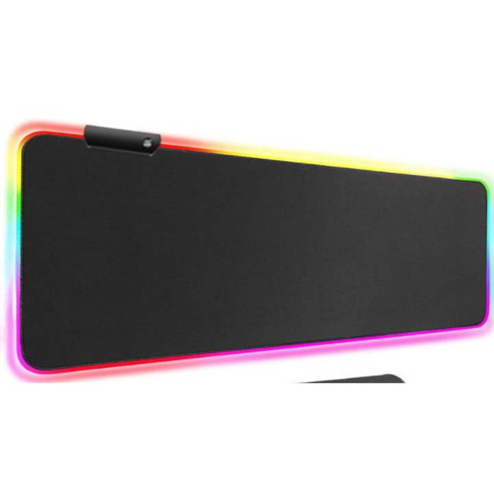 RGB Gaming egérpad, extra nagy, 14 világítási mód, 800x300x3mm, fekete