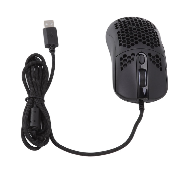 Mouse gaming cu iluminare RGB, 12000 DPI, design ergonomic, cablu ...