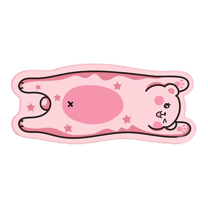 Gumiból készült egérpad, állat design, rózsaszín, nagy méret 73x31cm, szettben kis egérpaddal 25x25cm