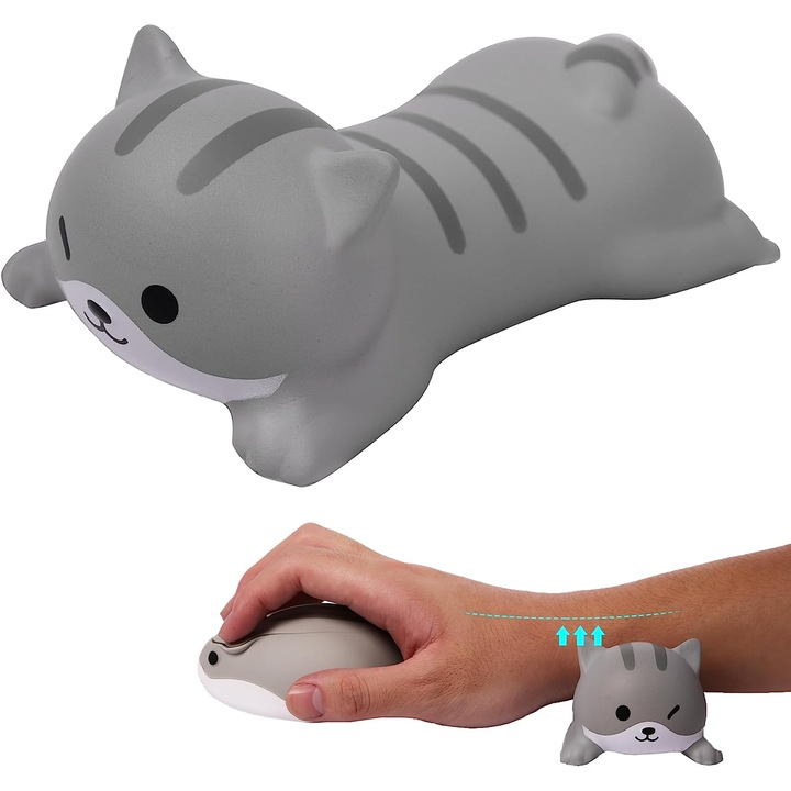 Macska design csuklótámasz, ergonomikus csuklótámasz, mini méret, többszínű