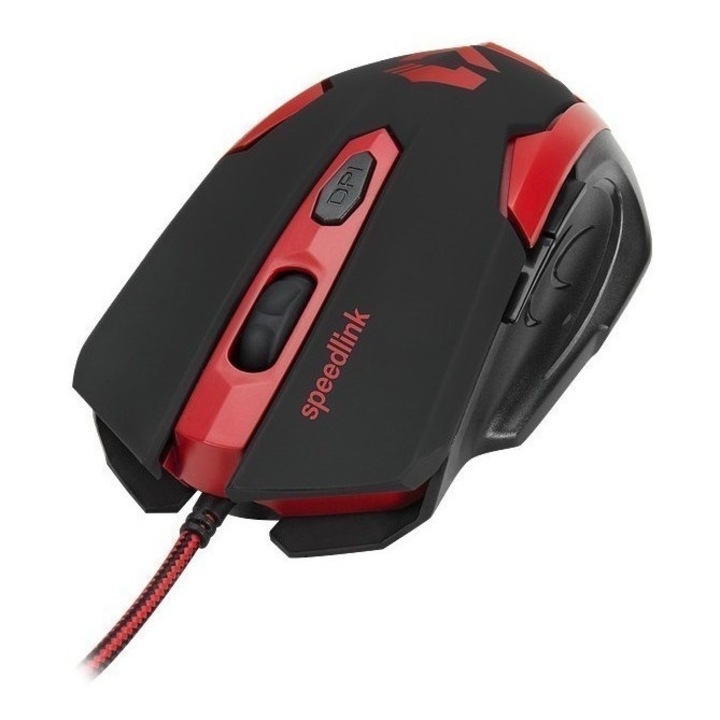 Speedlink Xito gamer egér, 5 gomb, 3200 dpi, piros/fekete