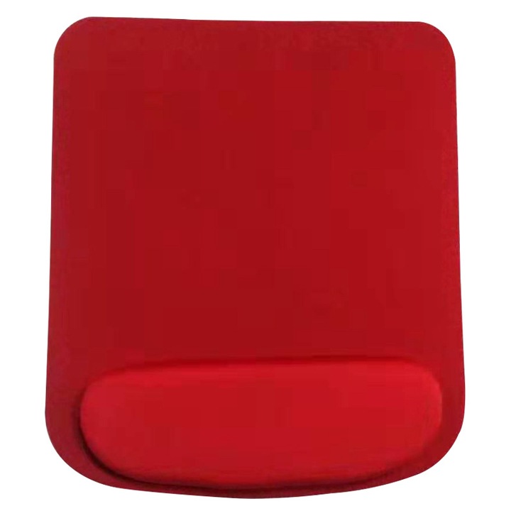 Mouse pad ergonomic cu suport pentru incheietura, rosu, 25x20cm