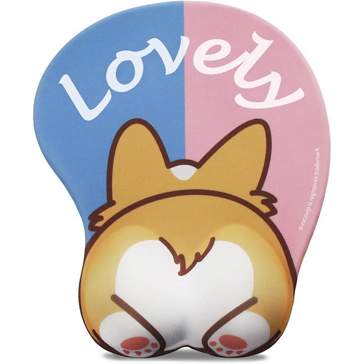 Mousepad ergonomic cu suport pentru incheietura mainii, 26x21x3cm, design cartoon, multicolor