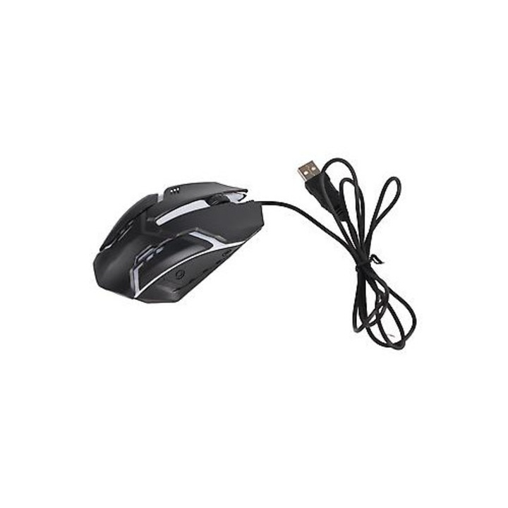 Mouse cablat 1600DPI, design ergonomic, portabil, dimensiuni 12x7x3cm