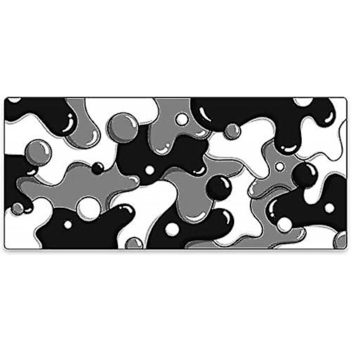 Egérpad XXL, RARE DRIP EDITION dizájn, fehér, fekete és szürke színek, 36"x16" (900mm x 400mm), puha hibrid anyag, csúszásmentes alsó rész