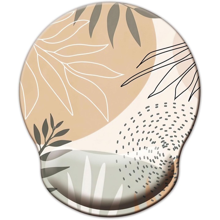 Mouse pad ergonomic cu suport pentru incheietura mainii, 25.1x21.1cm, spuma cu memorie, baza din cauciuc antiderapant, design elegant